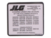 1001131271 Decal, Patent, Telehandlers | JLG